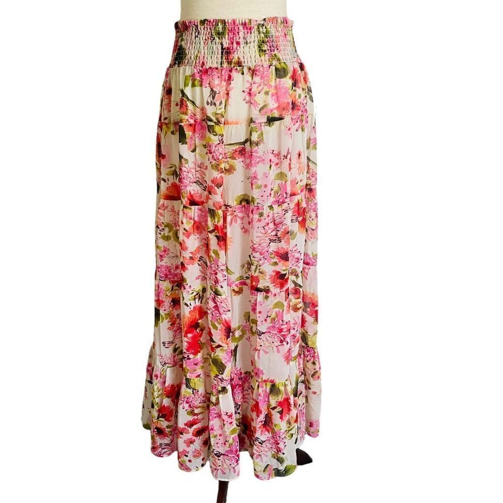 NEW Boston Proper Wild Flowers Maxi Skirt Pink Floral 10 MSRP $129 Prairie, S23